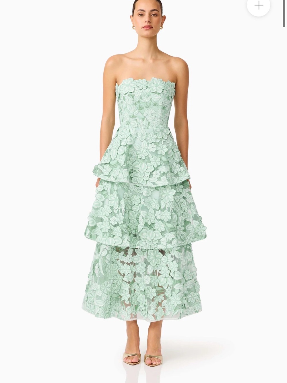 Roseate Tiered Maxi Dress in Mint Green - Picture 2 of 4